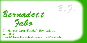 bernadett fabo business card